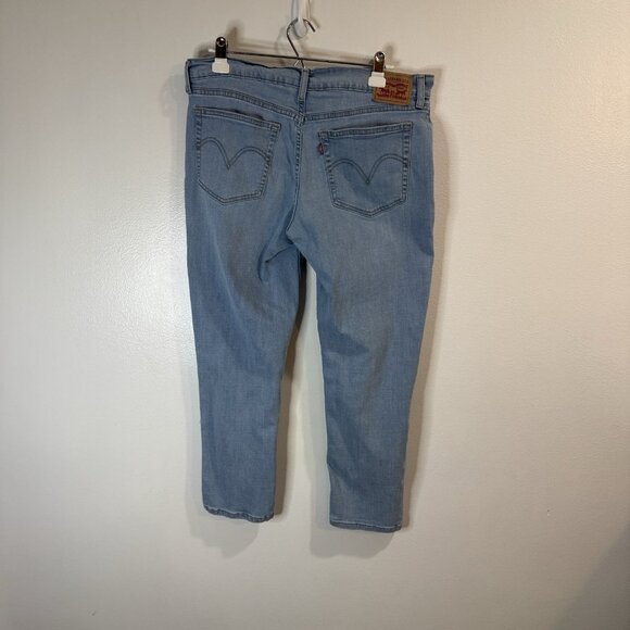 Levi's Levi Strauss Boyfriend Jeans 31 / 12 Light Wash Stretch Mid Rise Ankle - Picture 4 of 8